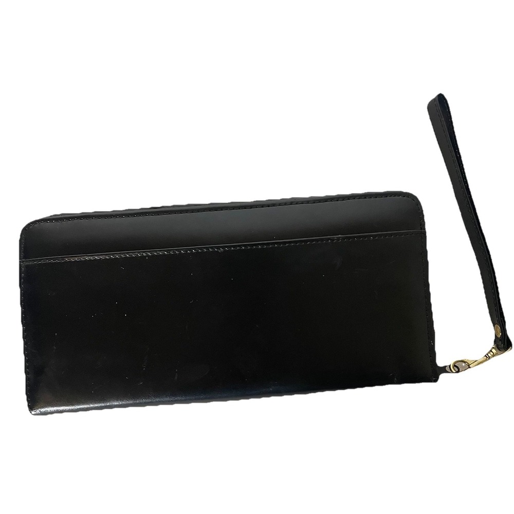 Heritage Black Split Leather Travel‎ Organizer Wristlet Style 12615